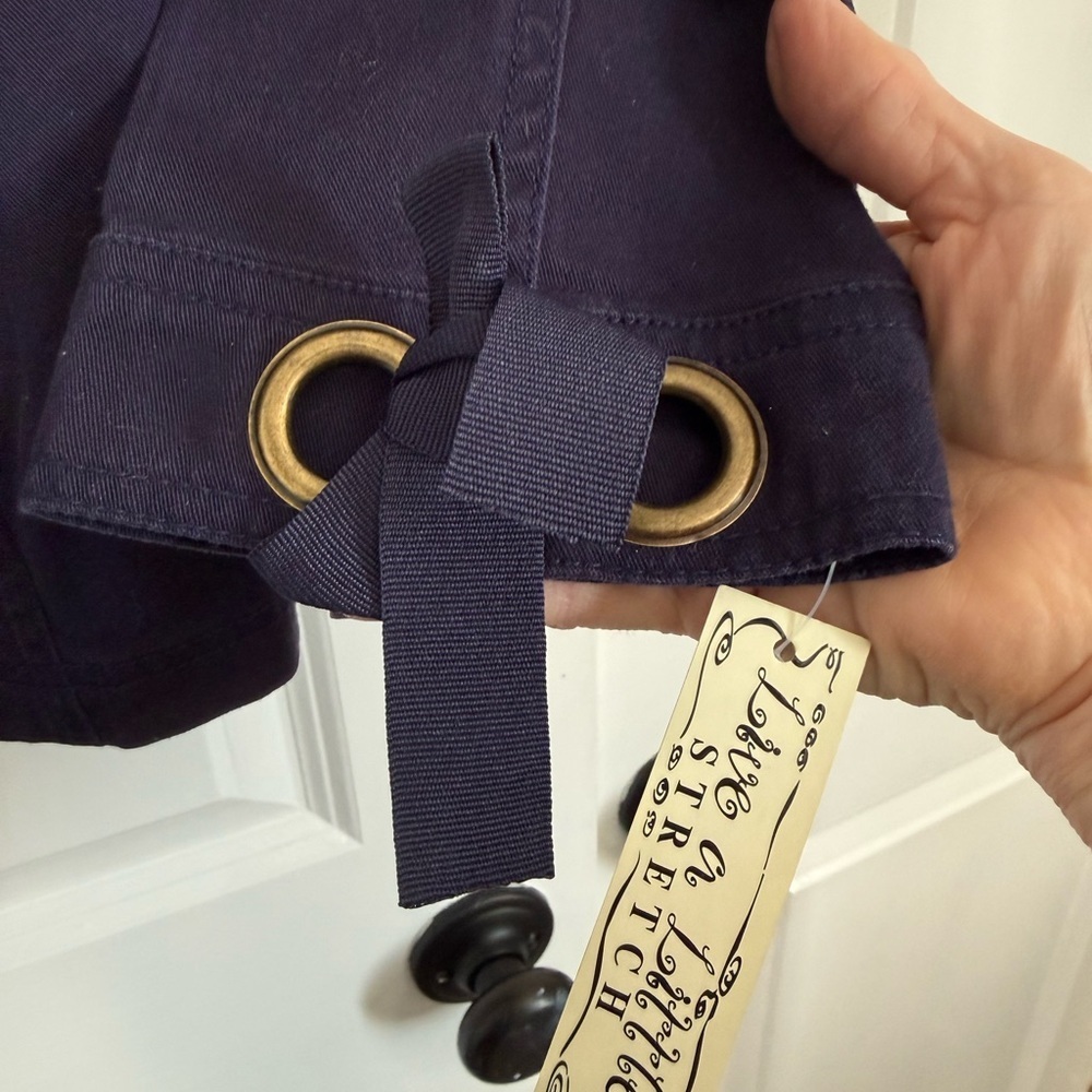 Women's Navy Jean Jacket with Gold Accents - Picture 5 of 6